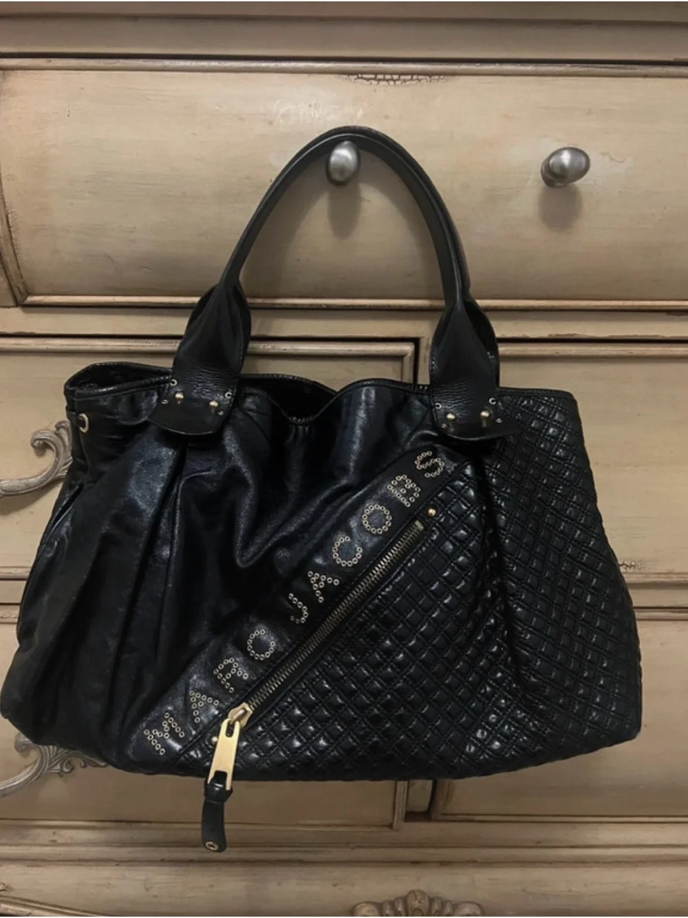 Vintage Marc Jacobs “Irina” Large Tote Bag In Black With Dust Bag